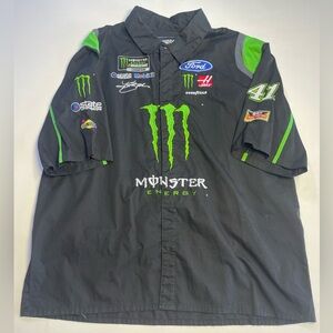 JH Design black Monster Energy NASCAR Cup Series official pit shirt